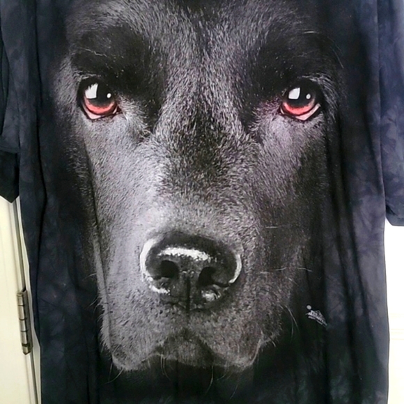 THE MOUNTAIN UNISEX LABRADOR DOG T-SHIRT IN GRAPHIC TIE DYE PRINT BLACK Sz XXL - Picture 3 of 12